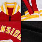 Custom Black White Bomber Varsity Letterman Zipper Jacket photo 2