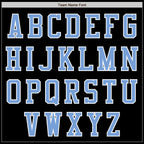 Custom Black Light Blue-White Bomber Varsity Letterman Zipper Jacket photo 4