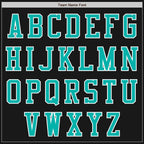 Custom Black Aqua-White Bomber Varsity Letterman Two Tone Zipper Jacket photo 4