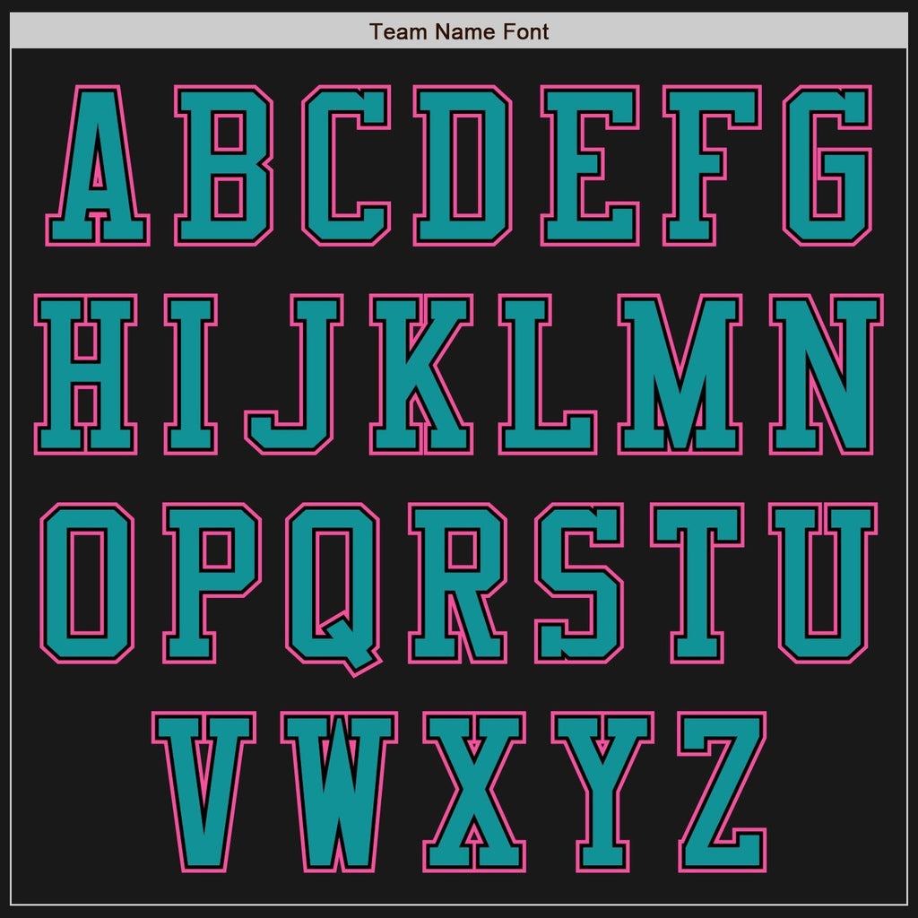 Custom Black Teal-Pink Bomber Varsity Letterman Two Tone Zipper Jacket photo 4