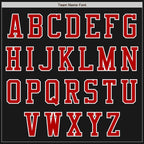 Custom Black Red-White Bomber Varsity Letterman Two Tone Zipper Jacket photo 4
