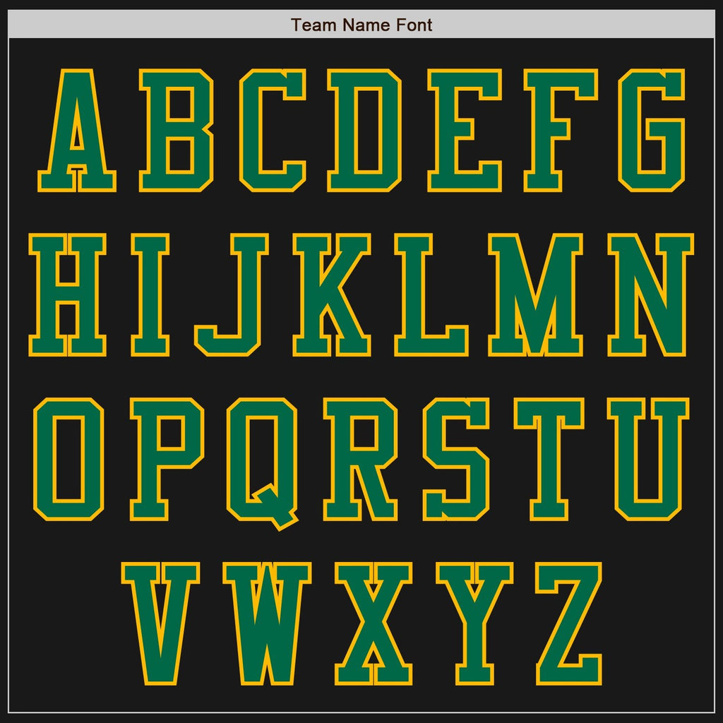 Custom Black Gold-Kelly Green Bomber Varsity Letterman Two Tone Zipper Jacket photo 4