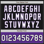 Custom Black White-Purple Bomber Varsity Letterman Two Tone Zipper Jacket photo 5