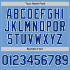 Custom Light Blue Royal-White Bomber Full-Snap Varsity Letterman Two Tone Hoodie Jacket photo 5