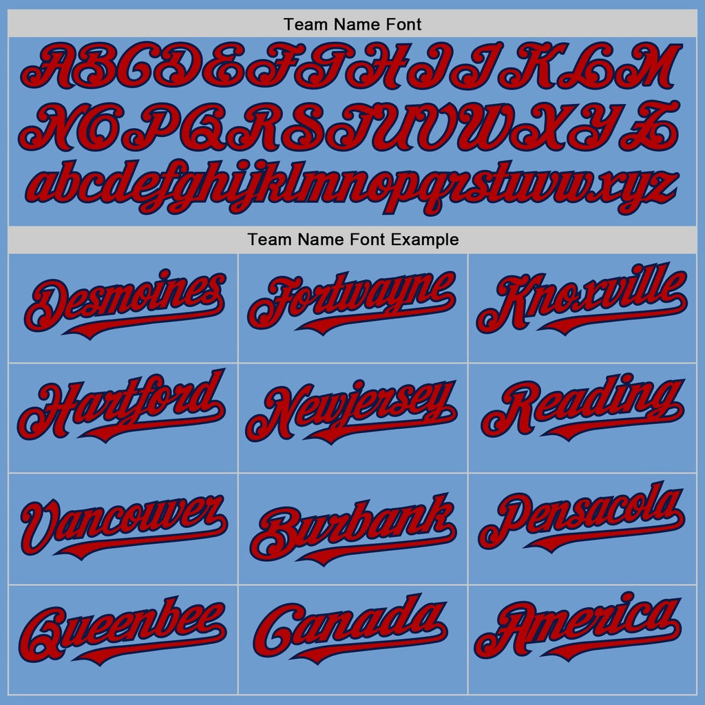 Custom Light Blue Red-Navy Bomber Full-Snap Varsity Letterman Two Tone Hoodie Jacket photo 3
