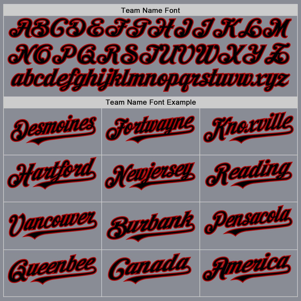 Custom Gray Black-Red Bomber Full-Snap Varsity Letterman Two Tone Hoodie Jacket photo 3