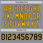 Custom Gray Black-Gold Bomber Full-Snap Varsity Letterman Two Tone Hoodie Jacket photo 4