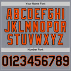 Custom Gray Black-Orange Bomber Full-Snap Varsity Letterman Two Tone Hoodie Jacket photo 4