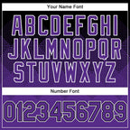 Custom Black Purple-White Gradient Square Shape 3D Pattern Design Bomber Full-Snap Varsity Letterman Hoodie Jacket photo 4