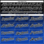 Custom Black Thunder Blue-White Gradient Square Shape 3D Pattern Design Bomber Full-Snap Varsity Letterman Hoodie Jacket photo 3