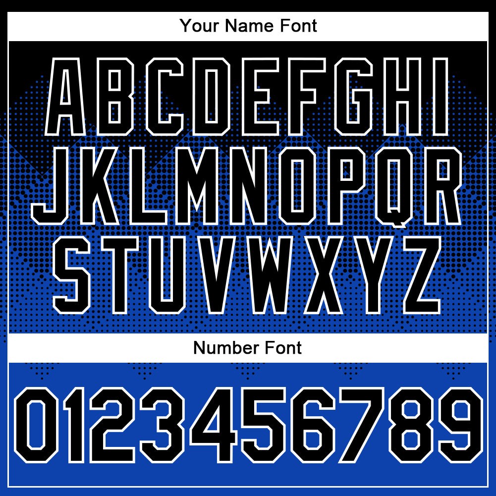 Custom Black Thunder Blue-White Gradient Square Shape 3D Pattern Design Bomber Full-Snap Varsity Letterman Hoodie Jacket photo 4