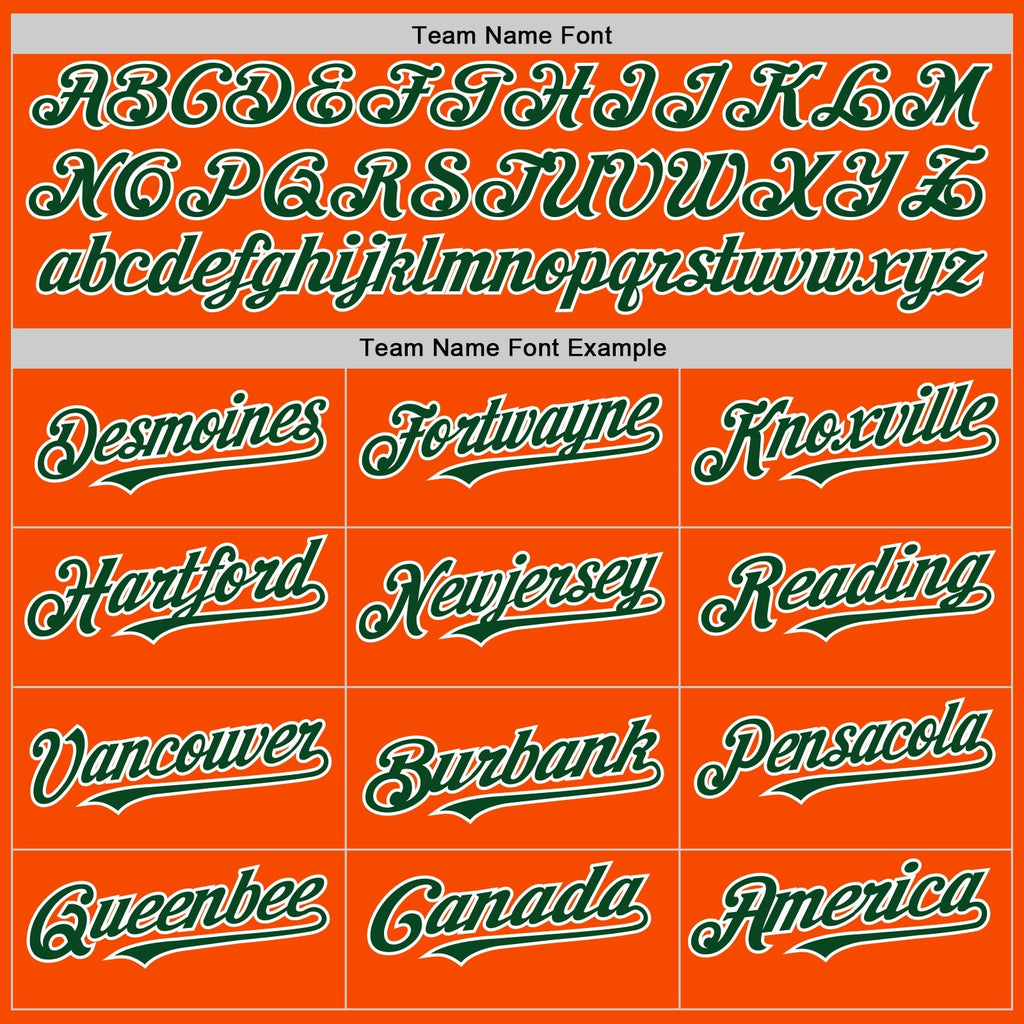 Custom Orange Green-White Bomber Full-Snap Varsity Letterman Two Tone Hoodie Jacket photo 3