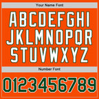 Custom Orange Green-White Bomber Full-Snap Varsity Letterman Two Tone Hoodie Jacket photo 4