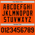 Custom Orange Black Bomber Full-Snap Varsity Letterman Two Tone Hoodie Jacket photo 5