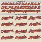 Custom Cream Orange Royal-White Bomber Full-Snap Varsity Letterman Two Tone Hoodie Jacket photo 3