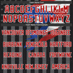 Custom Black Red-Gray Puerto Rico Puerto Rican Flag 3D Bomber Full-Snap Varsity Letterman Hoodie Jacket photo 3