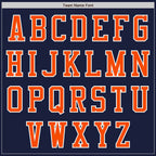 Custom Navy Orange-White Bomber Varsity Letterman Zipper Jacket photo 4