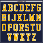Custom Navy White-Gold Bomber Varsity Letterman Zipper Jacket photo 4