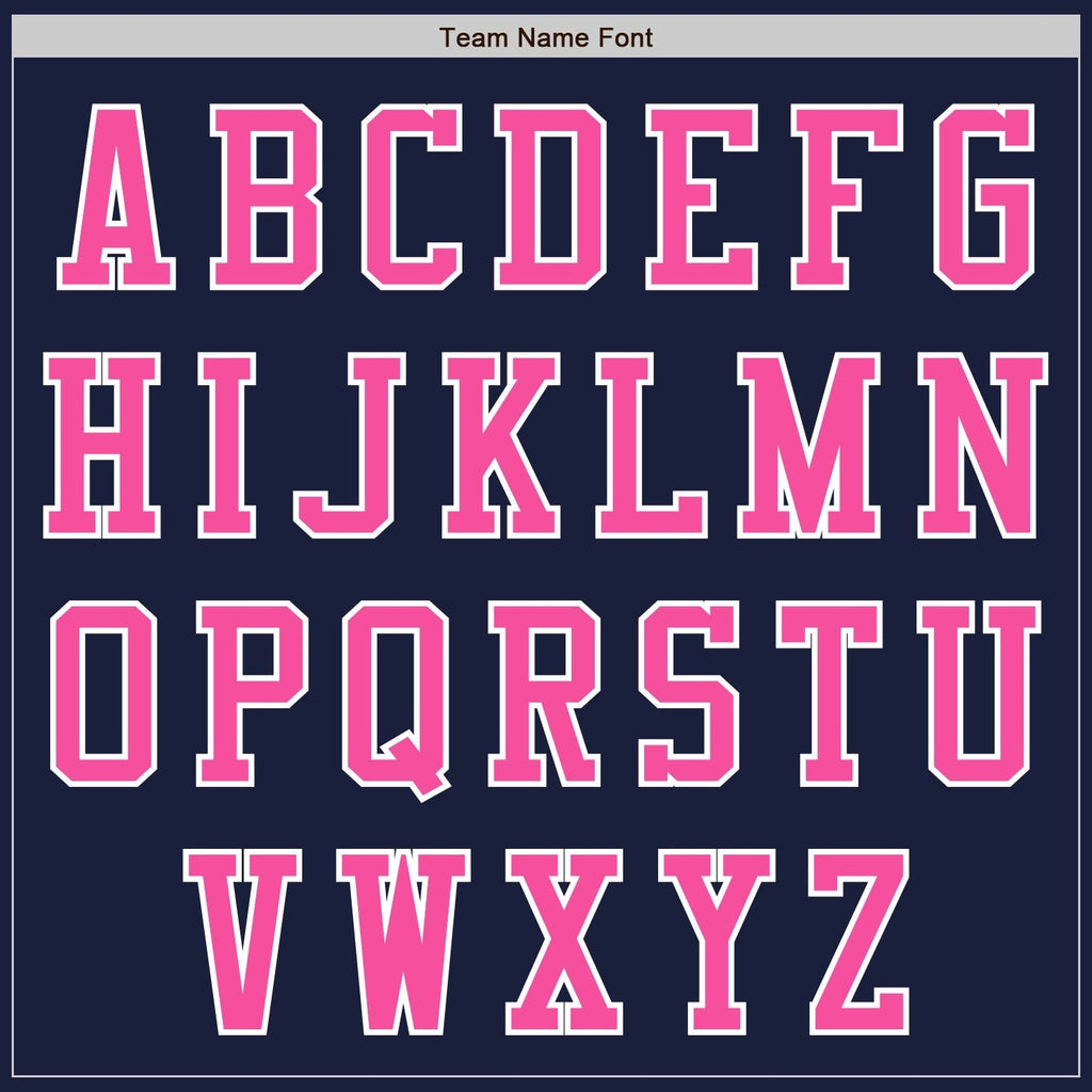 Custom Navy Pink-White Bomber Varsity Letterman Two Tone Zipper Jacket photo 4
