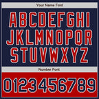 Custom Navy Red-White Bomber Varsity Letterman Two Tone Zipper Jacket photo 5