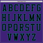 Custom Purple Black-Teal Bomber Varsity Letterman Two Tone Zipper Jacket photo 4