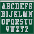 Custom Kelly Green Gray-White Bomber Varsity Letterman Two Tone Zipper Jacket photo 4