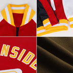 Custom Olive Orange-Black Bomber Varsity Letterman Two Tone Salute To Service Zipper Jacket photo 2