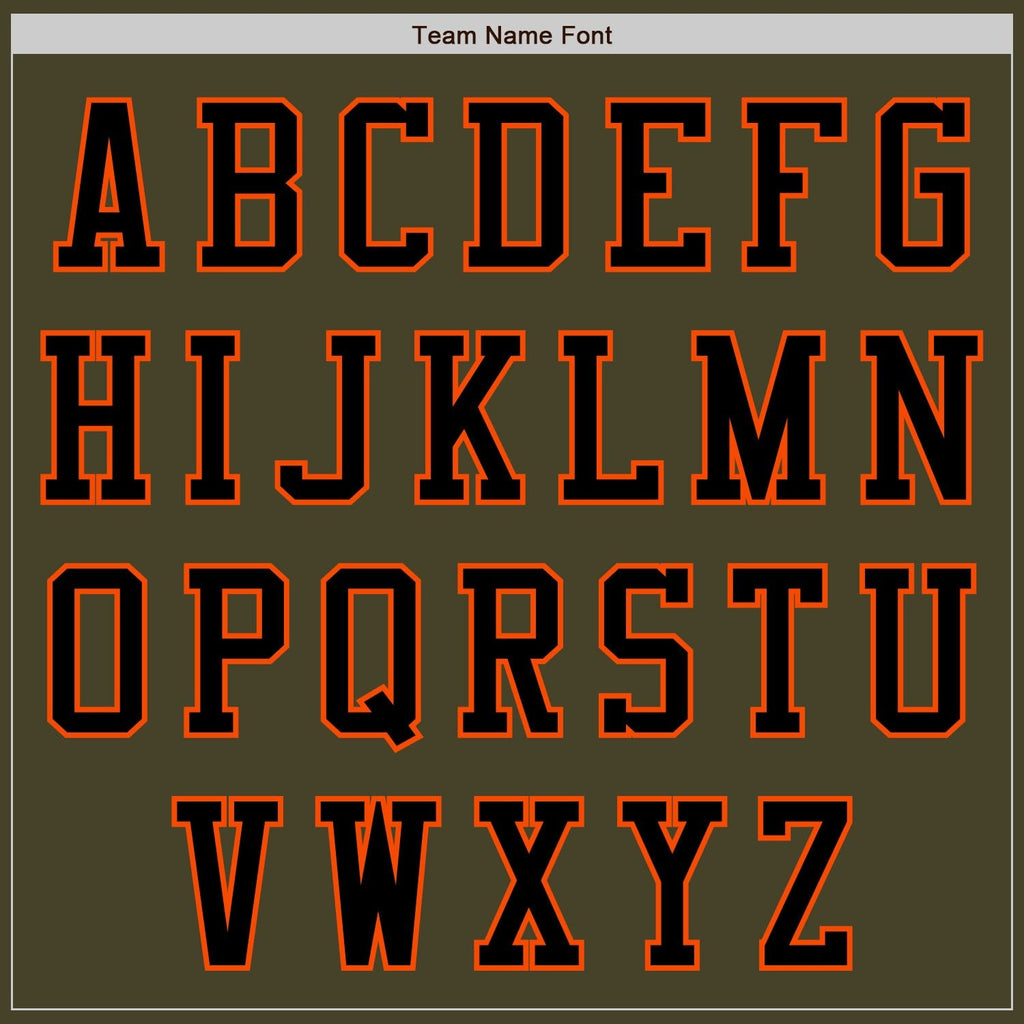 Custom Olive Orange-Black Bomber Varsity Letterman Two Tone Salute To Service Zipper Jacket photo 4