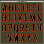 Custom Olive Orange-Black Bomber Varsity Letterman Two Tone Salute To Service Zipper Jacket photo 4