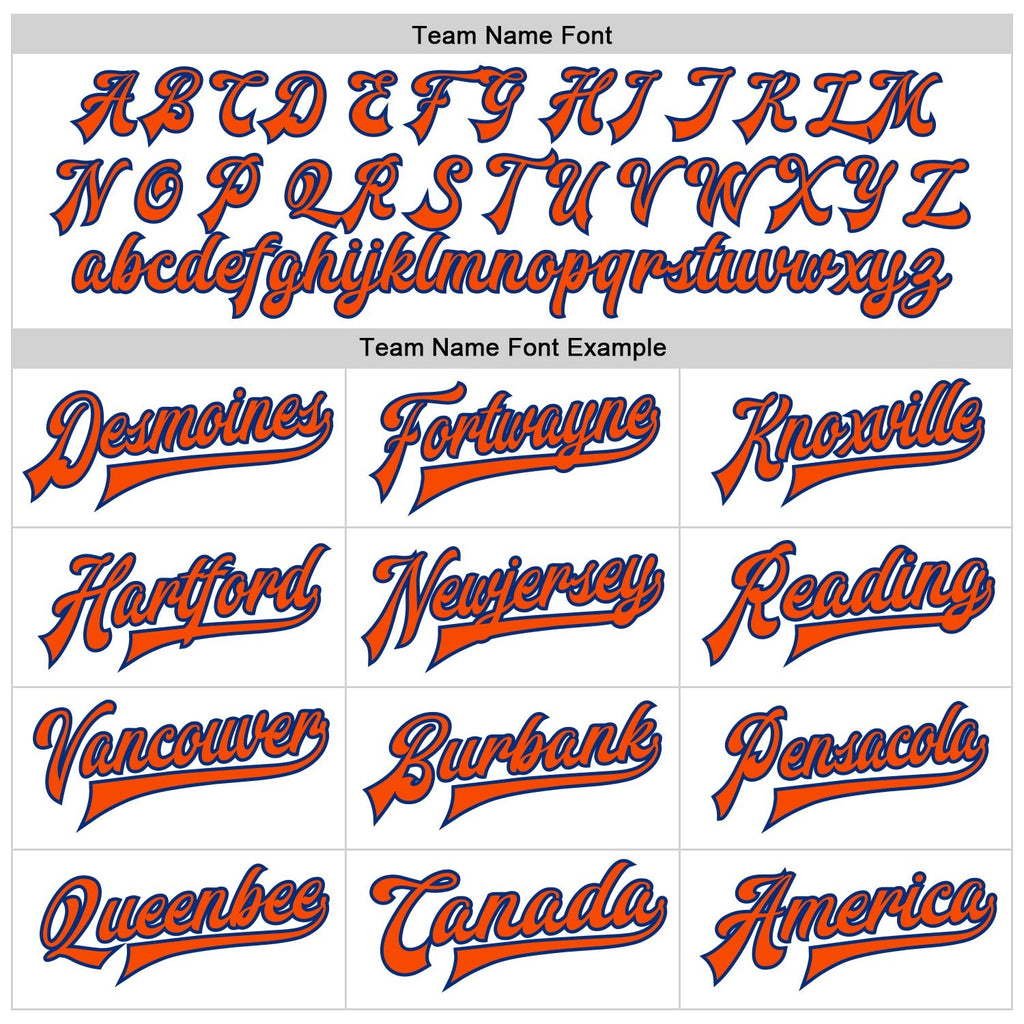 Custom White Orange-Royal Bomber Full-Snap Varsity Faux Leather Letterman Jacket photo 2