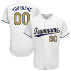 Custom White Old Gold-Royal Baseball Jersey photo 1