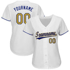 Custom White Old Gold-Royal Baseball Jersey photo 2
