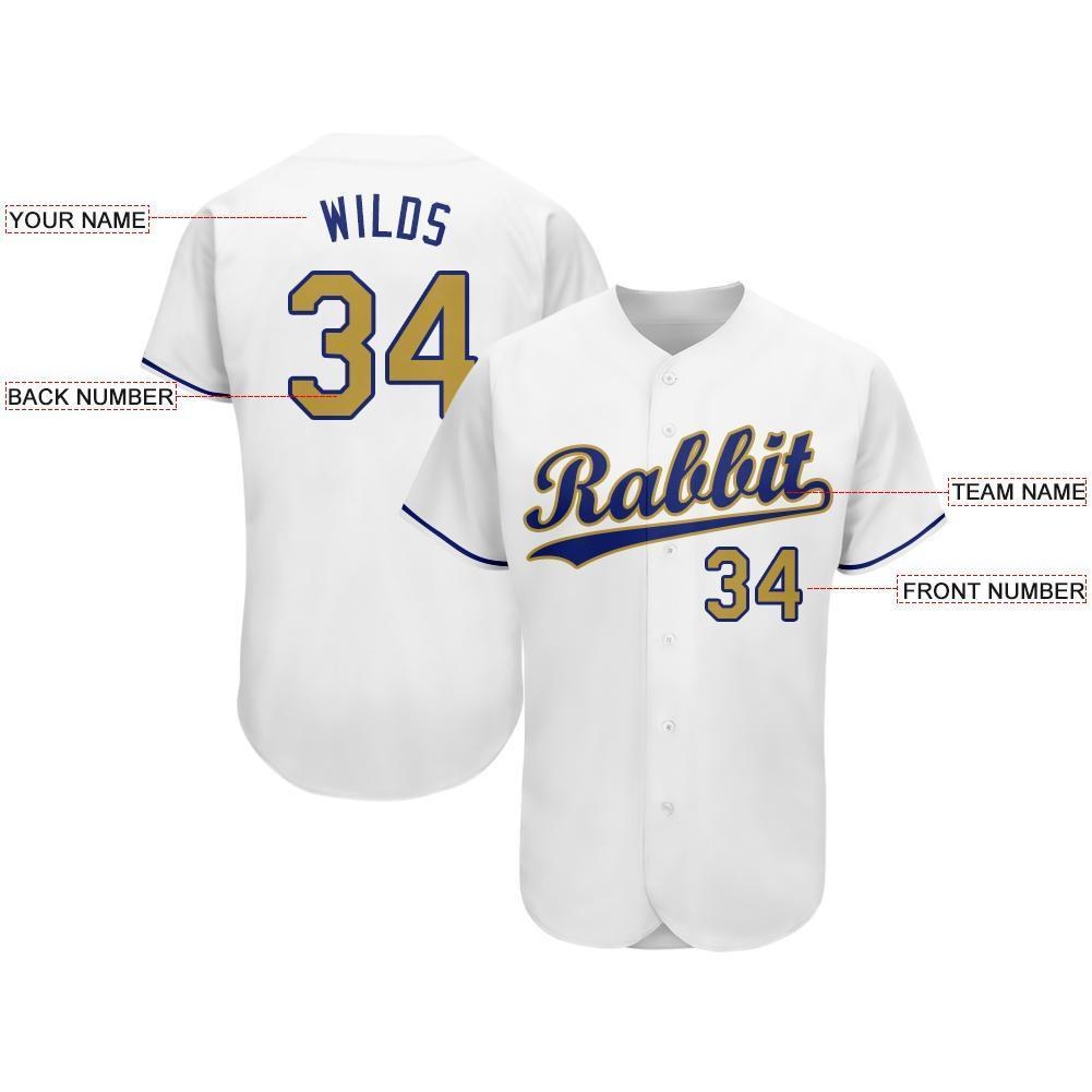 Custom White Old Gold-Royal Baseball Jersey photo 3