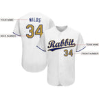 Custom White Old Gold-Royal Baseball Jersey photo 3