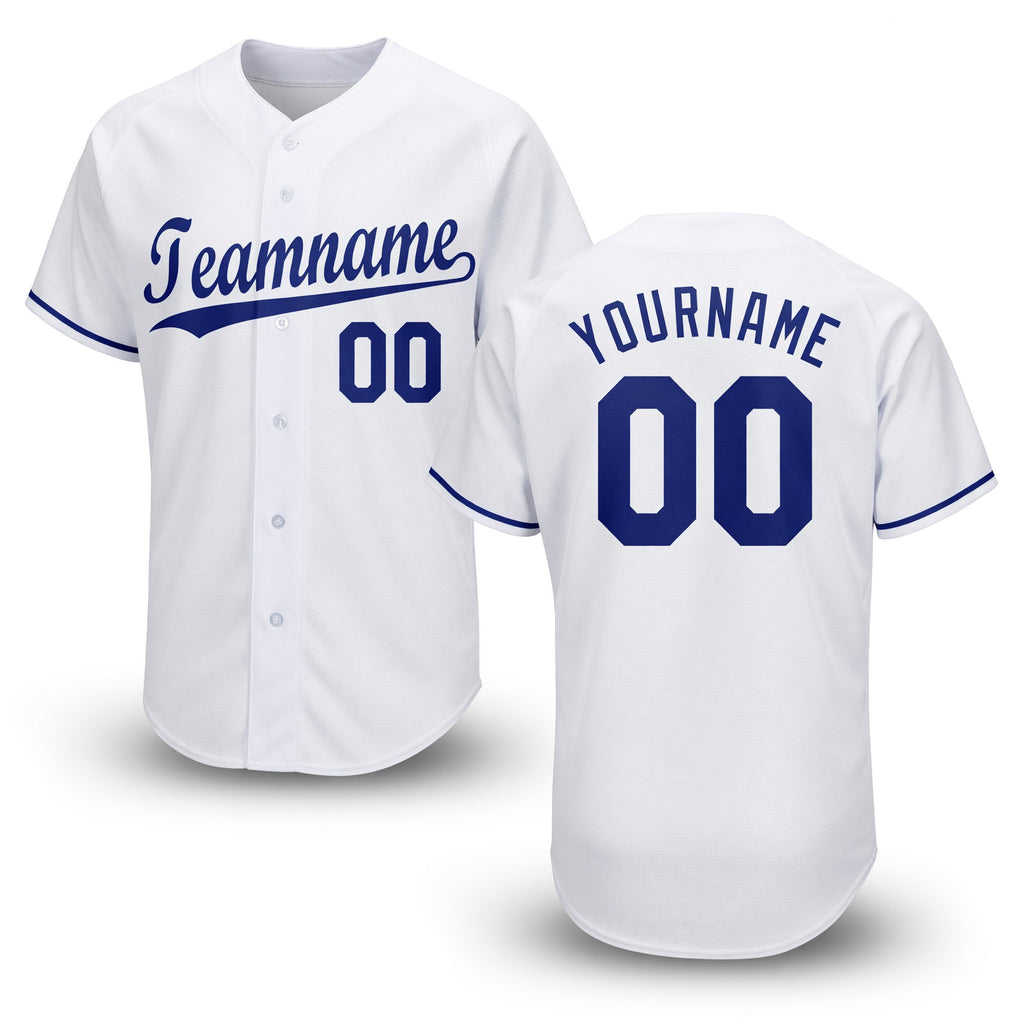 Custom White Royal Baseball Jersey