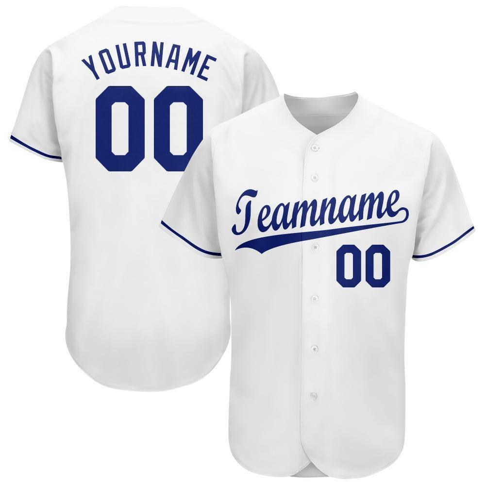 Custom White Royal Baseball Jersey photo 1