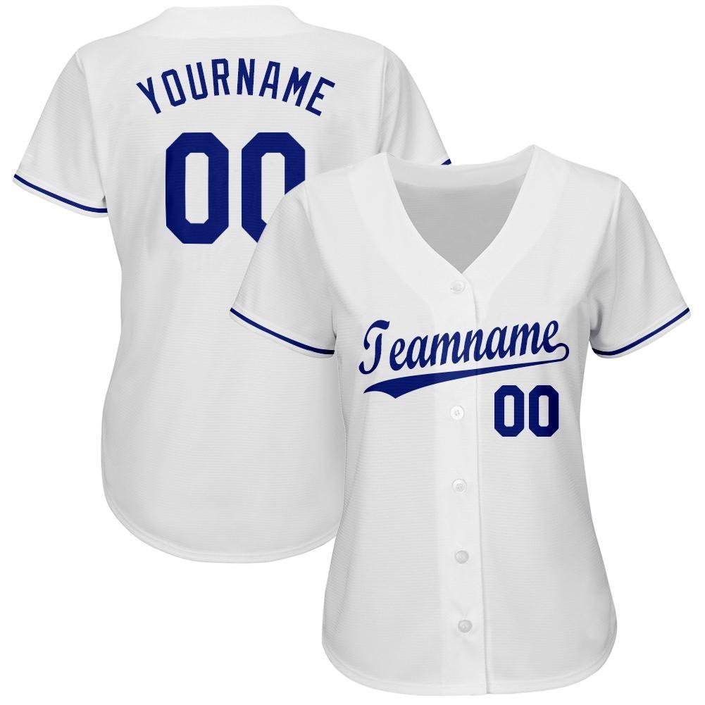 Custom White Royal Baseball Jersey photo 2
