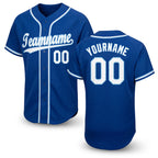 Custom Royal White-Light Blue Baseball Jersey