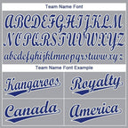 Custom Gray Royal-White Baseball Jersey photo 4