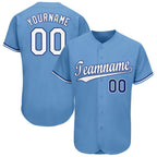 Custom Light Blue White-Royal Baseball Jersey photo 1