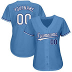 Custom Light Blue White-Royal Baseball Jersey photo 2