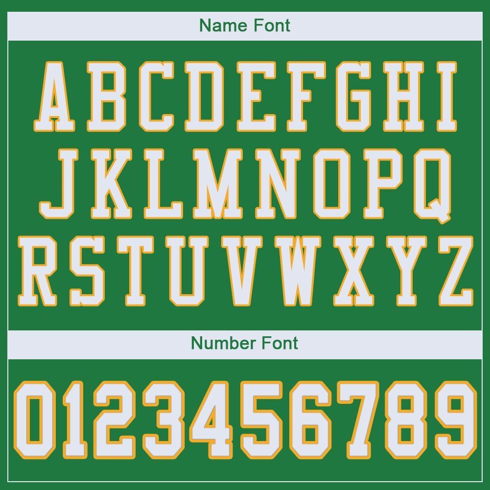 Custom Grass Green White-Gold Mesh Authentic Football Jersey photo 4