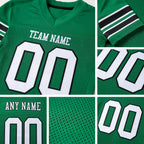 Custom Grass Green White-Black Mesh Authentic Football Jersey detail