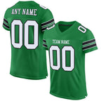 Custom Grass Green White-Black Mesh Authentic Football Jersey photo 1