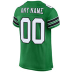Custom Grass Green White-Black Mesh Authentic Football Jersey photo 3