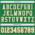 Custom Grass Green White-Gold Mesh Authentic Football Jersey photo 4