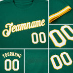 Custom Kelly Green White-Gold Performance T-Shirt detail