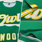 Custom Kelly Green White-Gold Performance T-Shirt photo 2