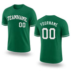 Custom Kelly Green White-Gray Performance T-Shirt