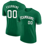 Custom Kelly Green White-Gray Performance T-Shirt photo 1